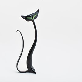 Glasskulptur Schwarze Sphinx